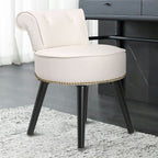 Tabouret de maquillage VEIKOUS avec dossier bas et pieds en bois - 17,3 x 15,7 x 25,1