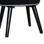 Tabouret de maquillage VEIKOUS avec dossier bas et pieds en bois - 17,3 x 15,7 x 25,1