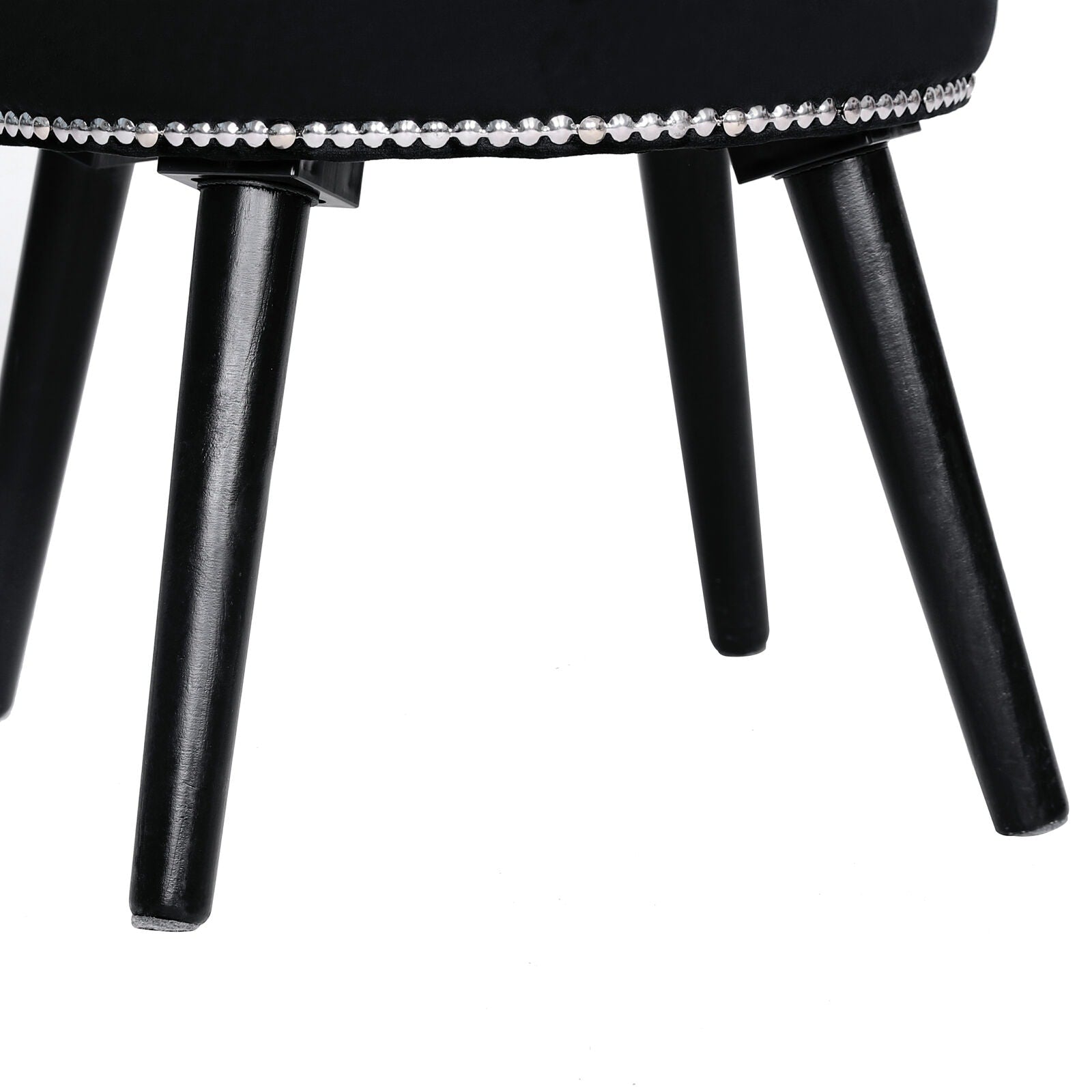 Tabouret de maquillage VEIKOUS avec dossier bas et pieds en bois - 17,3 x 15,7 x 25,1