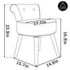 Tabouret de maquillage VEIKOUS avec dossier bas et pieds en bois - 17,3 x 15,7 x 25,1
