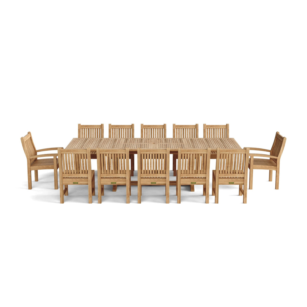 Ensemble de salle à manger rectangulaire Valencia Sahara 13 pièces
