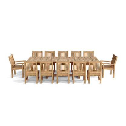 Ensemble de salle à manger rectangulaire Valencia Sahara 13 pièces