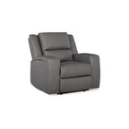 Fauteuil inclinable manuel Vance, similicuir gris, appui-tête coussiné