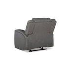 Fauteuil inclinable manuel Vance, similicuir gris, appui-tête coussiné