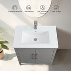 Meuble-lavabo simple Vanity Art 20, 24 ou 30 avec dessus en céramique