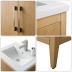 Meuble-lavabo simple Vanity Art 20, 24 ou 30 avec dessus en céramique