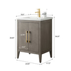 Meuble-lavabo simple Vanity Art 20, 24 ou 30 avec dessus en céramique