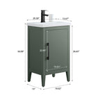 Meuble-lavabo simple Vanity Art 20, 24 ou 30 avec dessus en céramique