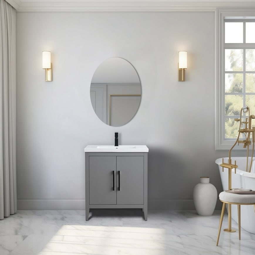Meuble-lavabo simple Vanity Art 20, 24 ou 30 avec dessus en céramique