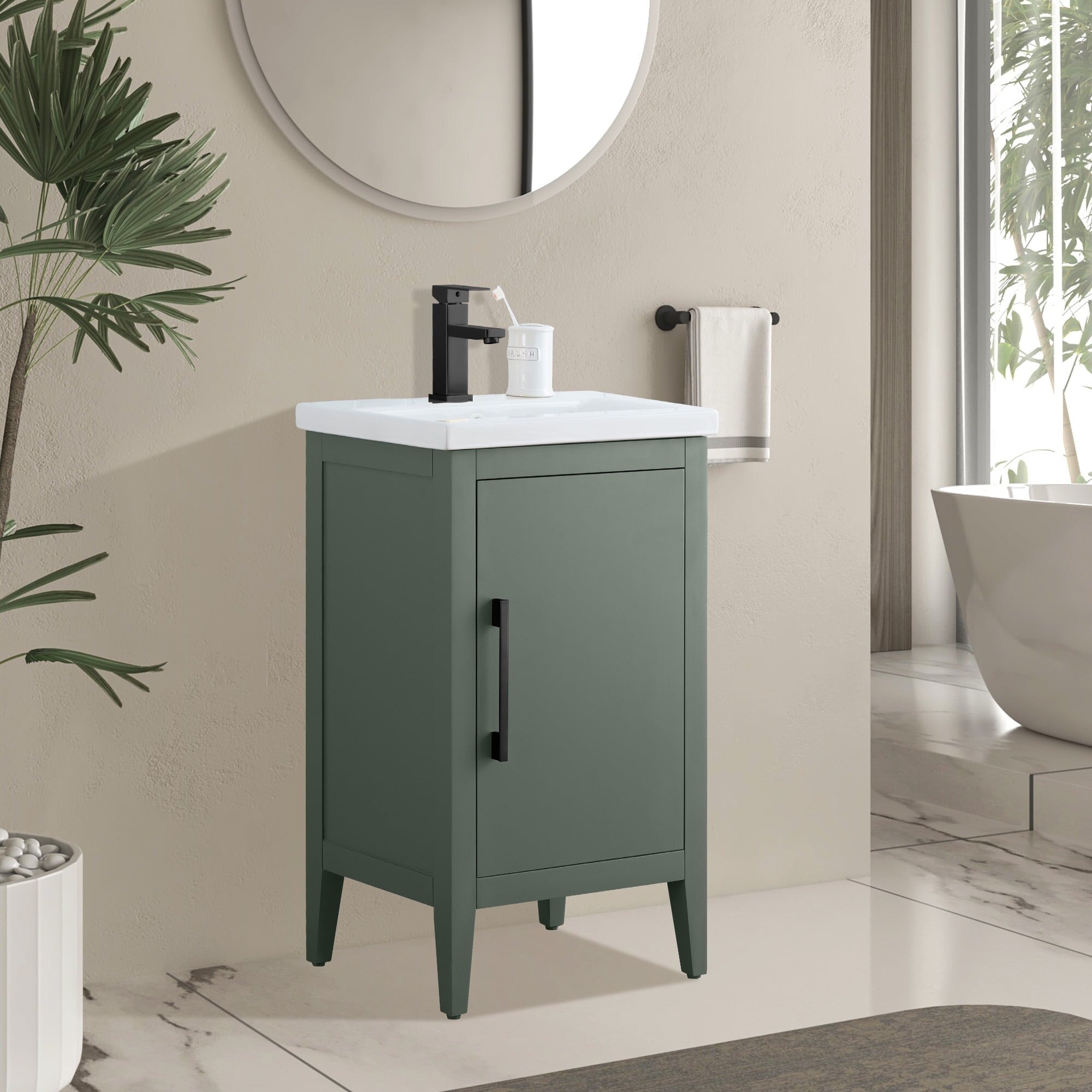 Meuble-lavabo simple Vanity Art 20, 24 ou 30 avec dessus en céramique
