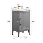 Meuble-lavabo simple Vanity Art 20, 24 ou 30 avec dessus en céramique