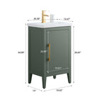 Meuble-lavabo simple Vanity Art 20, 24 ou 30 avec dessus en céramique