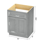 Meuble-lavabo simple en bois massif de 24 pouces de Vanity Art