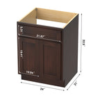 Meuble-lavabo simple en bois massif de 24 pouces de Vanity Art