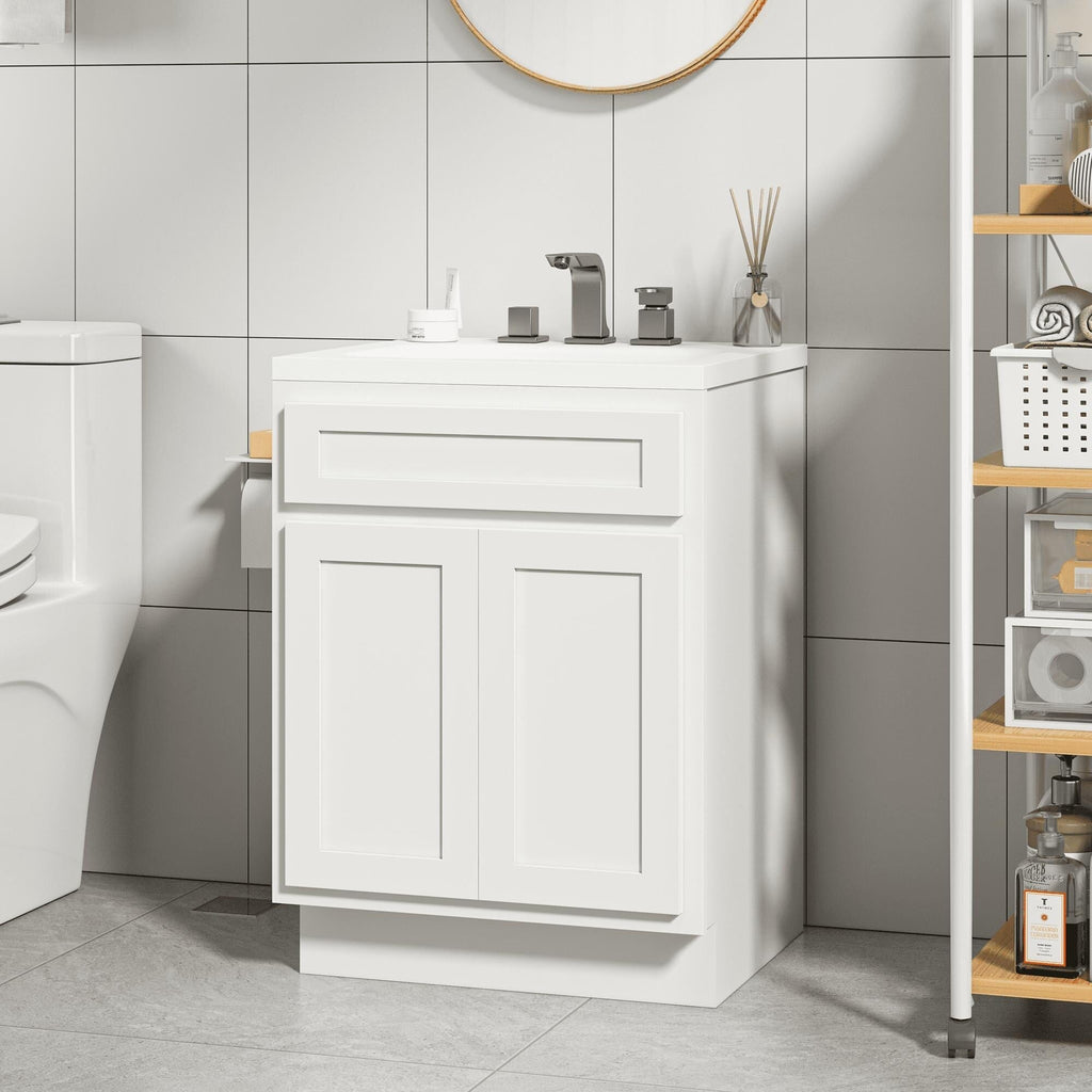 Meuble-lavabo simple en bois massif de 24 pouces de Vanity Art