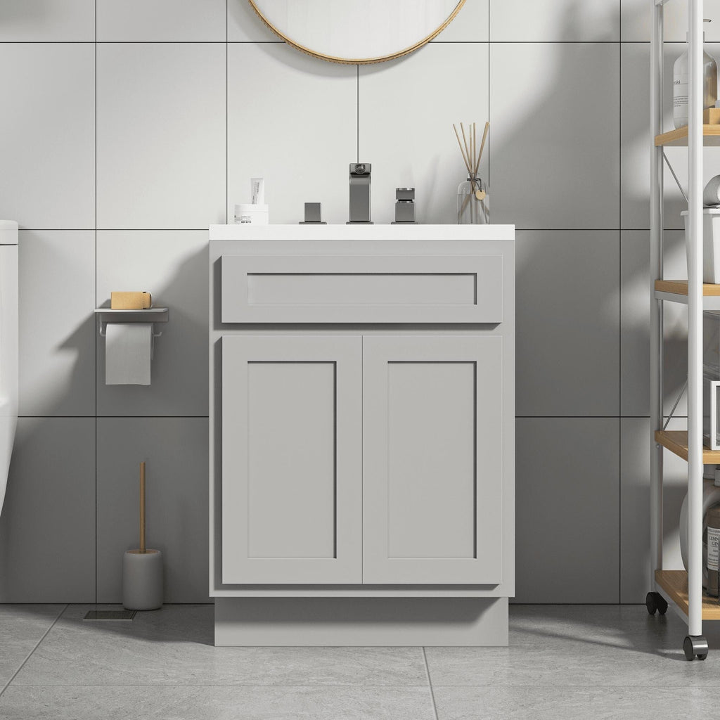 Meuble-lavabo simple en bois massif de 24 pouces de Vanity Art