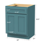 Meuble-lavabo simple en bois massif de 24 pouces de Vanity Art
