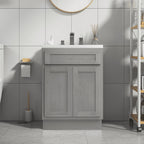Meuble-lavabo simple en bois massif de 24 pouces de Vanity Art