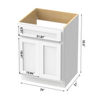 Meuble-lavabo simple en bois massif de 24 pouces de Vanity Art