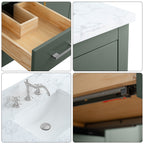 Meuble-lavabo double vasque Vanity Art 72 avec dessus en marbre reconstitué