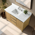 Meuble-lavabo de salle de bain Vanity Art avec lavabo en céramique et plateau en marbre reconstitué