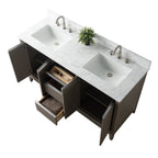 Meuble-lavabo de salle de bain Vanity Art avec lavabo en céramique et plateau en marbre reconstitué