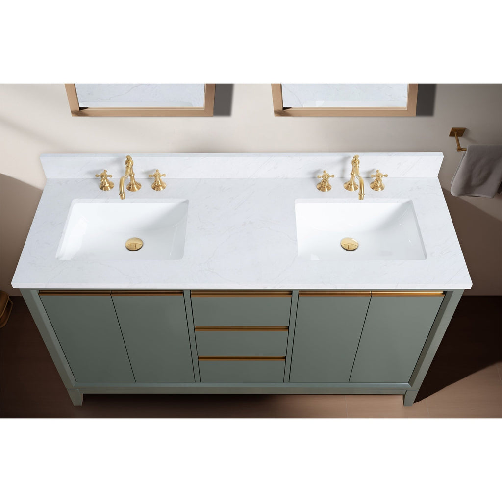 Meuble-lavabo de salle de bain Vanity Art avec lavabo en céramique et plateau en marbre reconstitué