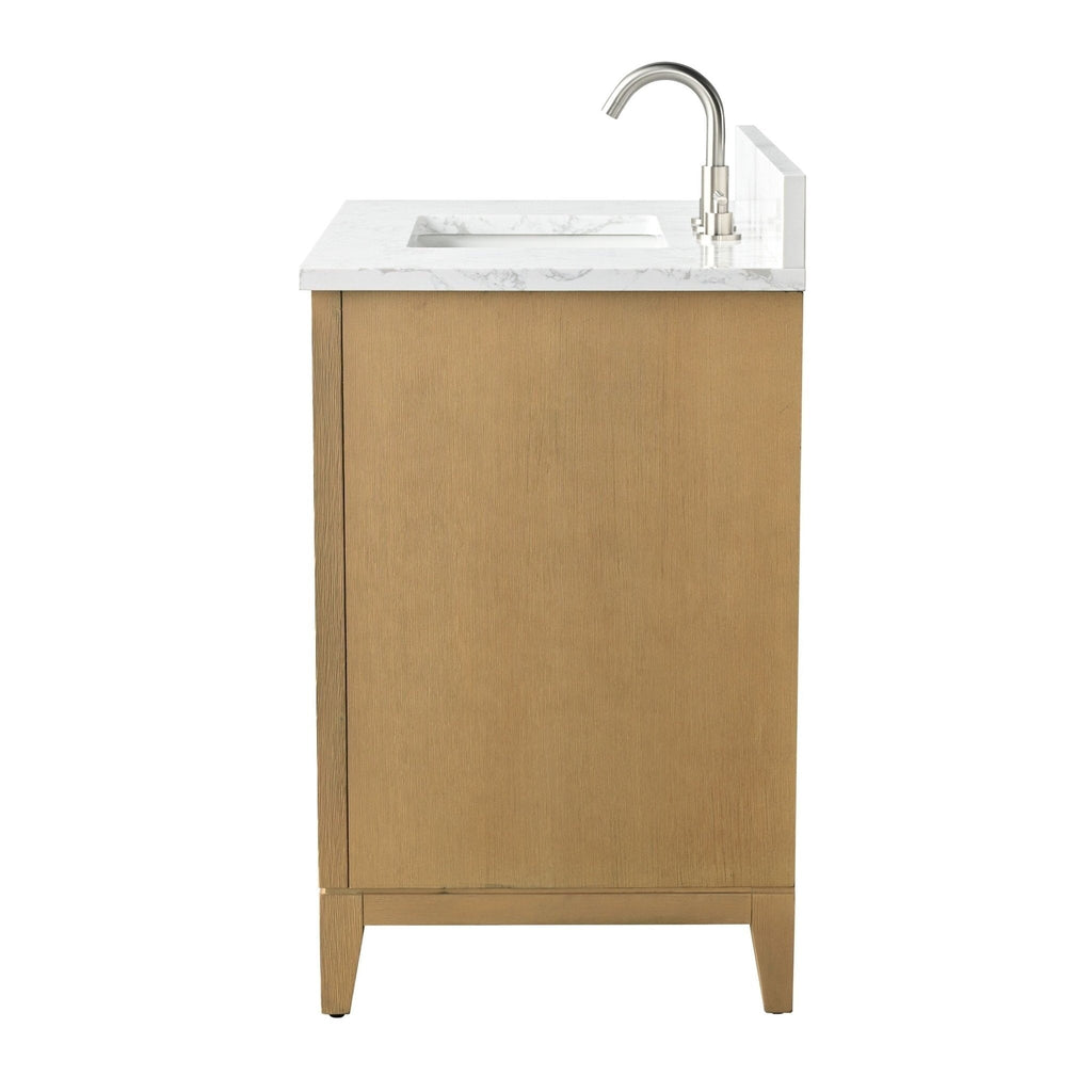 Meuble-lavabo de salle de bain Vanity Art avec lavabo en céramique et plateau en marbre reconstitué