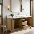Meuble-lavabo de salle de bain Vanity Art avec lavabo en céramique et plateau en marbre reconstitué