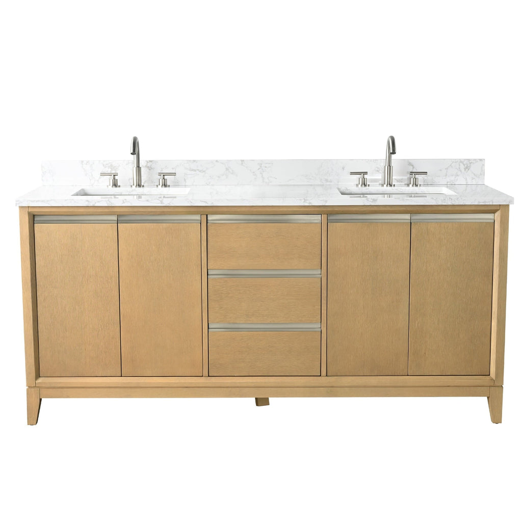 Meuble-lavabo de salle de bain Vanity Art avec lavabo en céramique et plateau en marbre reconstitué