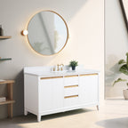 Meuble-lavabo de salle de bain Vanity Art avec lavabo en céramique et plateau en marbre reconstitué