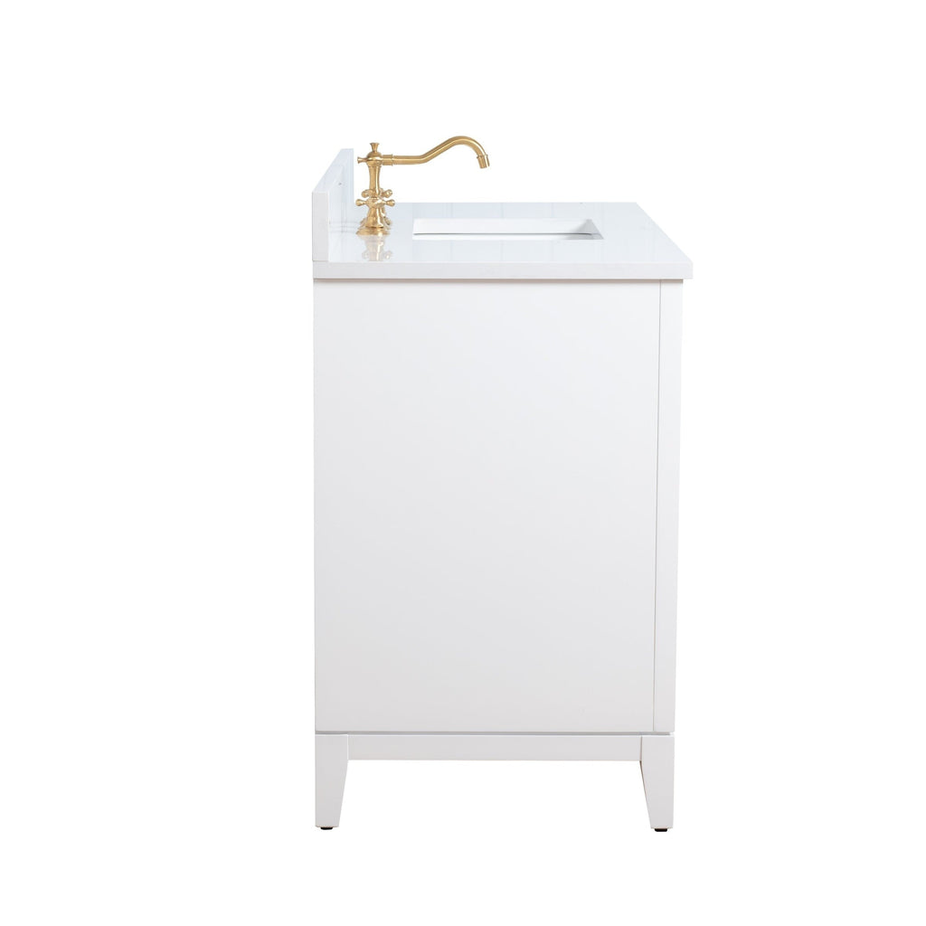 Meuble-lavabo de salle de bain Vanity Art avec lavabo en céramique et plateau en marbre reconstitué