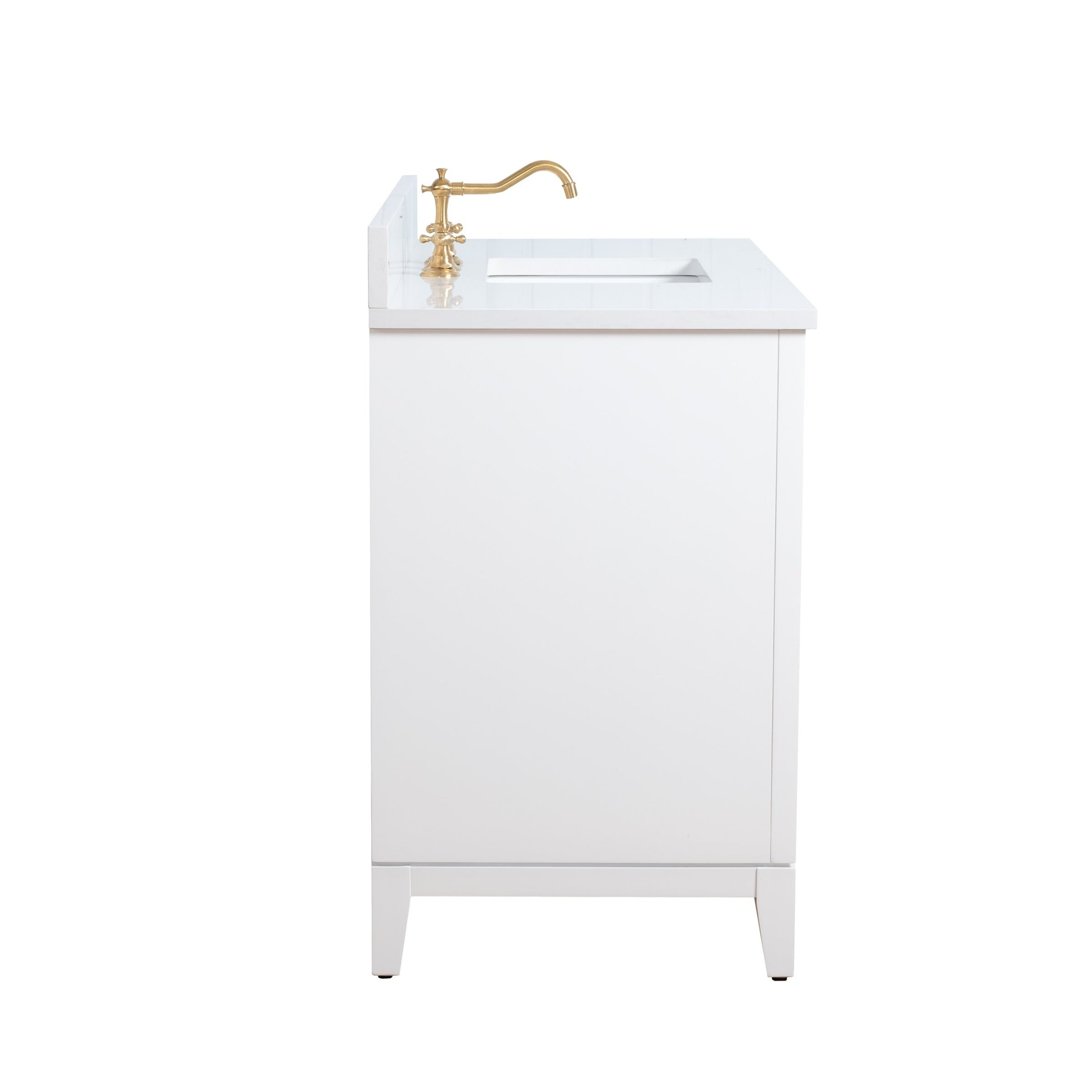 Meuble-lavabo de salle de bain Vanity Art avec lavabo en céramique et plateau en marbre reconstitué