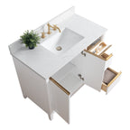 Meuble-lavabo de salle de bain Vanity Art avec lavabo en céramique et plateau en marbre reconstitué