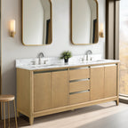 Meuble-lavabo de salle de bain Vanity Art avec lavabo en céramique et plateau en marbre reconstitué