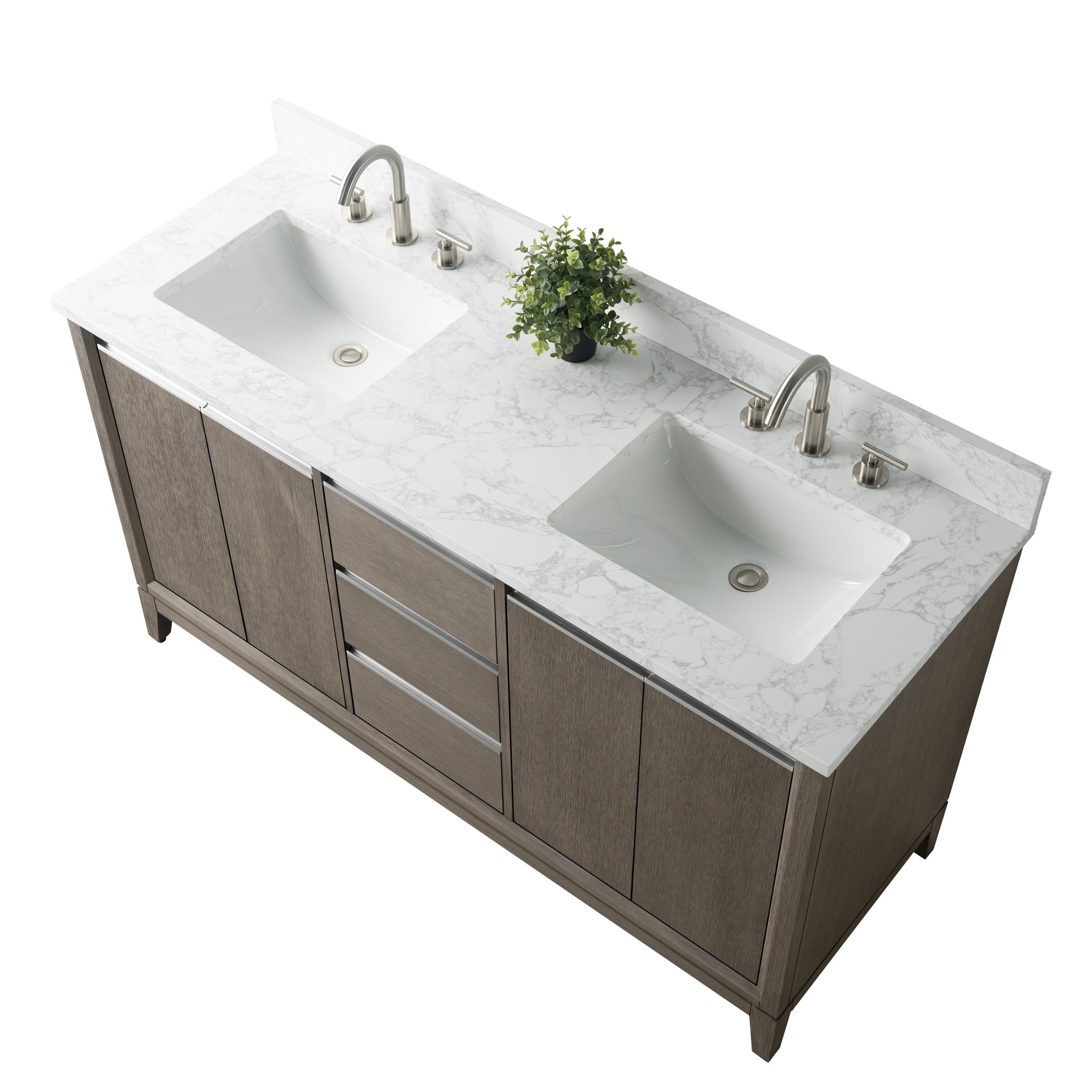 Meuble-lavabo de salle de bain Vanity Art avec lavabo en céramique et plateau en marbre reconstitué