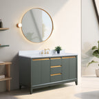 Meuble-lavabo de salle de bain Vanity Art avec lavabo en céramique et plateau en marbre reconstitué