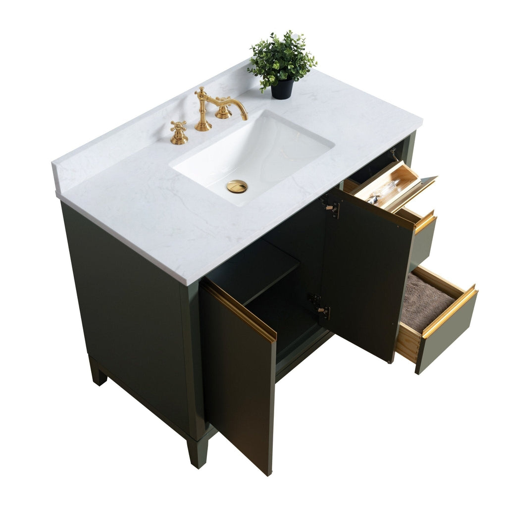 Meuble-lavabo de salle de bain Vanity Art avec lavabo en céramique et plateau en marbre reconstitué