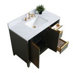 Meuble-lavabo de salle de bain Vanity Art avec lavabo en céramique et plateau en marbre reconstitué