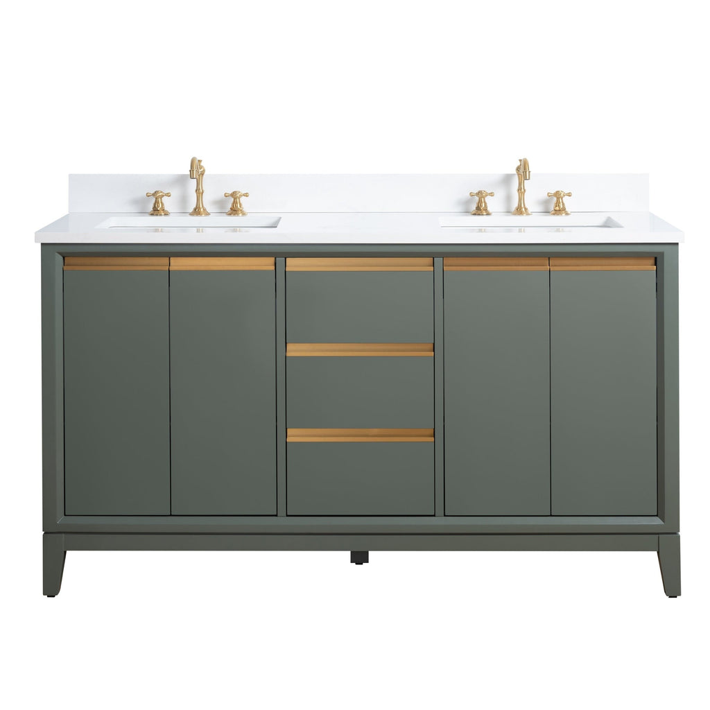 Meuble-lavabo de salle de bain Vanity Art avec lavabo en céramique et plateau en marbre reconstitué