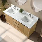 Meuble-lavabo de salle de bain Vanity Art avec lavabo en céramique et plateau en marbre reconstitué