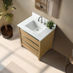 Meuble-lavabo de salle de bain Vanity Art avec lavabo en céramique et plateau en marbre reconstitué