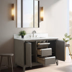 Meuble-lavabo de salle de bain Vanity Art avec lavabo en céramique et plateau en marbre reconstitué
