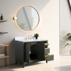 Meuble-lavabo de salle de bain Vanity Art avec lavabo en céramique et plateau en marbre reconstitué