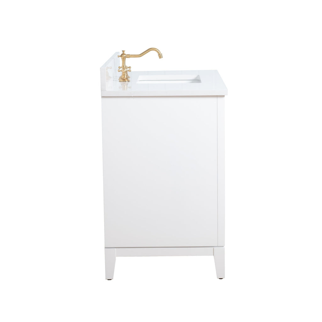 Meuble-lavabo de salle de bain Vanity Art avec lavabo en céramique et plateau en marbre reconstitué