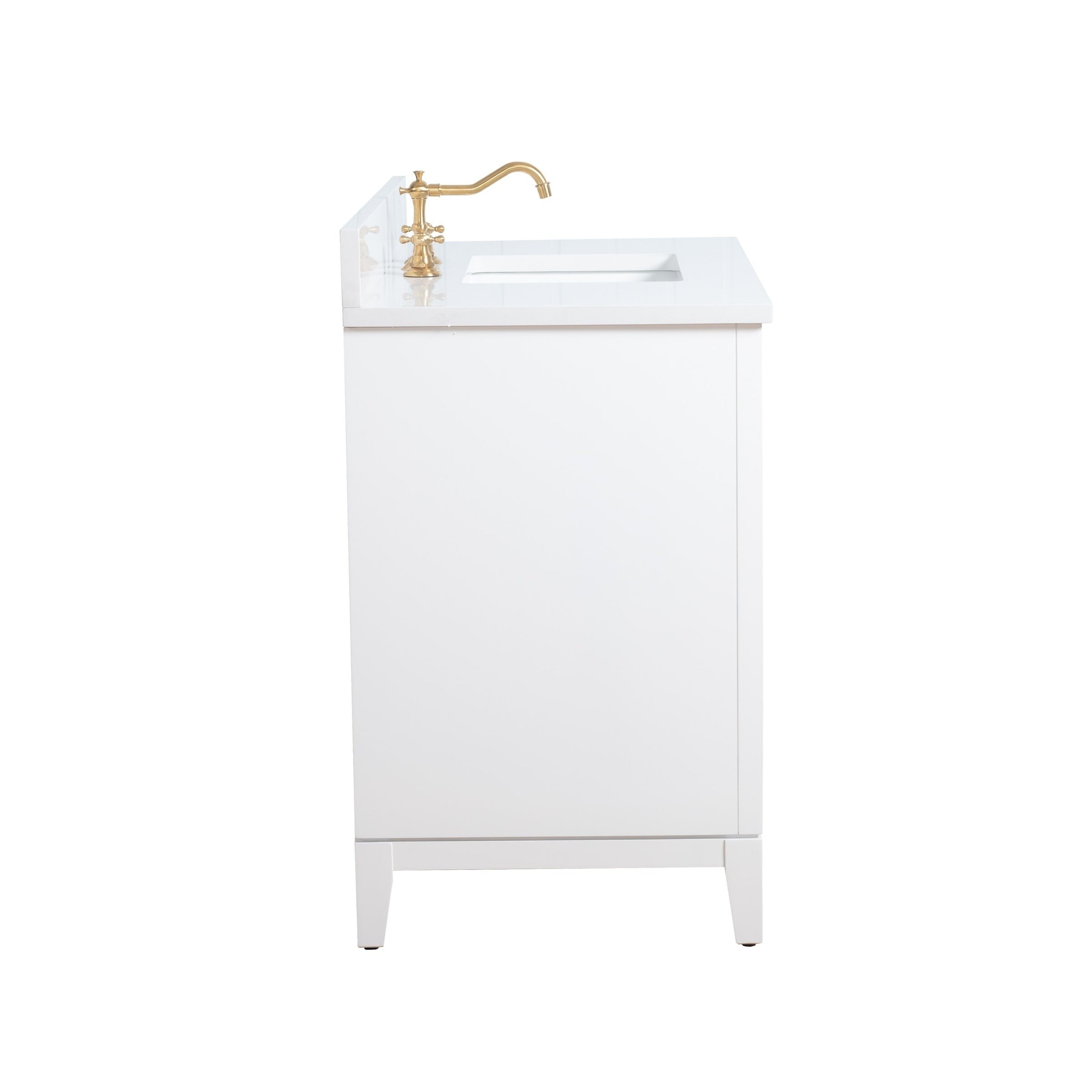 Meuble-lavabo de salle de bain Vanity Art avec lavabo en céramique et plateau en marbre reconstitué