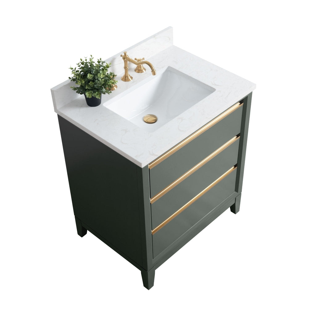 Meuble-lavabo de salle de bain Vanity Art avec lavabo en céramique et plateau en marbre reconstitué