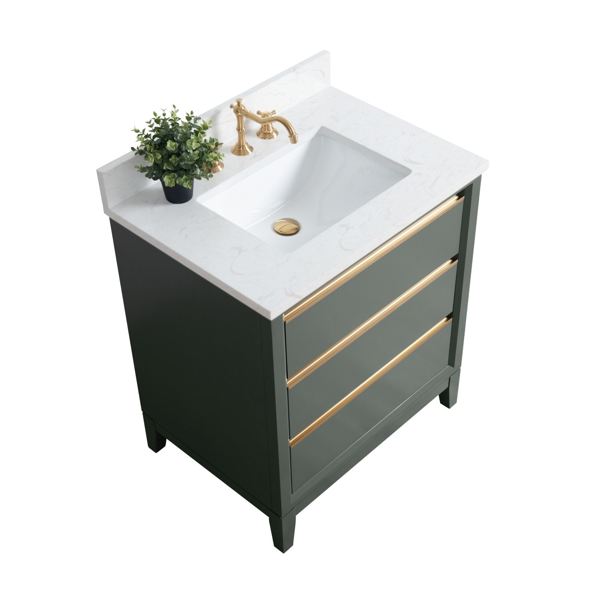 Meuble-lavabo de salle de bain Vanity Art avec lavabo en céramique et plateau en marbre reconstitué