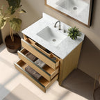Meuble-lavabo de salle de bain Vanity Art avec lavabo en céramique et plateau en marbre reconstitué