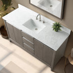 Meuble-lavabo de salle de bain Vanity Art avec lavabo en céramique et plateau en marbre reconstitué
